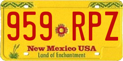 NM license plate 959RPZ