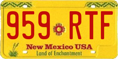 NM license plate 959RTF
