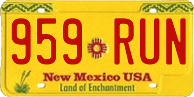 NM license plate 959RUN