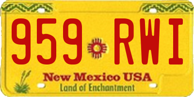 NM license plate 959RWI