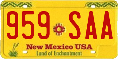 NM license plate 959SAA