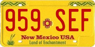 NM license plate 959SEF