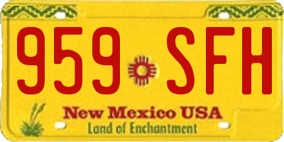 NM license plate 959SFH