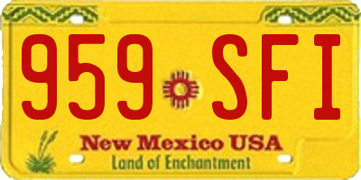 NM license plate 959SFI
