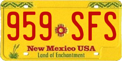 NM license plate 959SFS