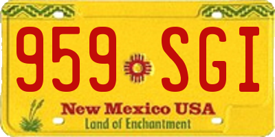 NM license plate 959SGI