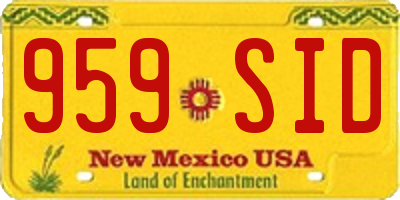 NM license plate 959SID