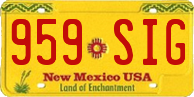 NM license plate 959SIG