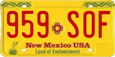 NM license plate 959SOF
