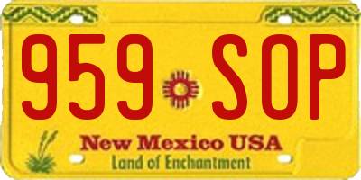 NM license plate 959SOP