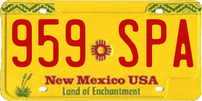 NM license plate 959SPA
