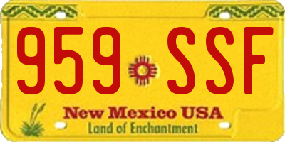 NM license plate 959SSF