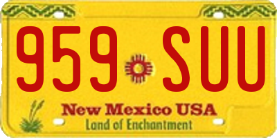 NM license plate 959SUU