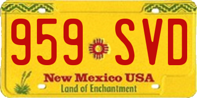 NM license plate 959SVD