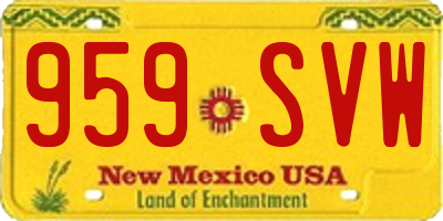 NM license plate 959SVW