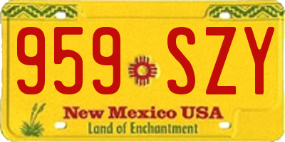 NM license plate 959SZY