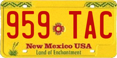 NM license plate 959TAC