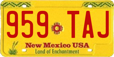 NM license plate 959TAJ