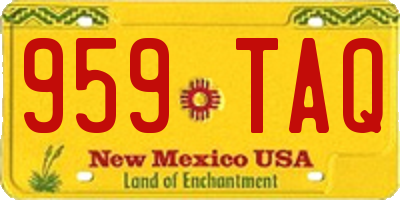 NM license plate 959TAQ
