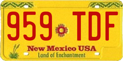 NM license plate 959TDF