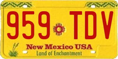 NM license plate 959TDV