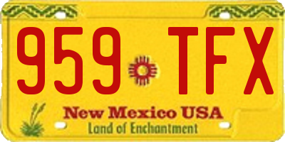 NM license plate 959TFX