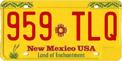 NM license plate 959TLQ