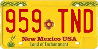 NM license plate 959TND