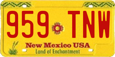 NM license plate 959TNW
