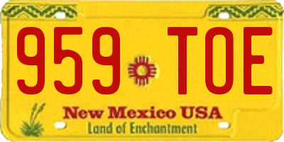 NM license plate 959TOE