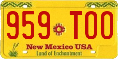 NM license plate 959TOO