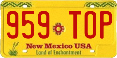 NM license plate 959TOP