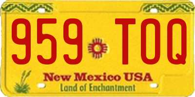 NM license plate 959TOQ