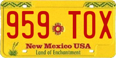 NM license plate 959TOX