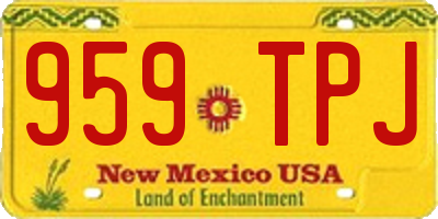 NM license plate 959TPJ