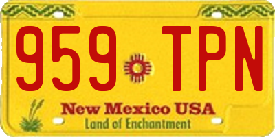 NM license plate 959TPN