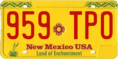 NM license plate 959TPO