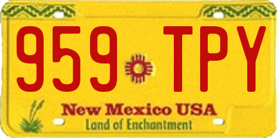 NM license plate 959TPY