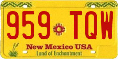 NM license plate 959TQW