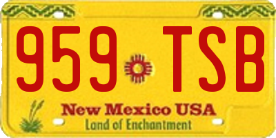 NM license plate 959TSB