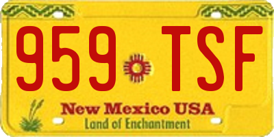 NM license plate 959TSF