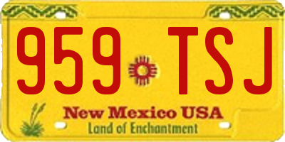 NM license plate 959TSJ