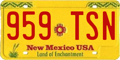 NM license plate 959TSN