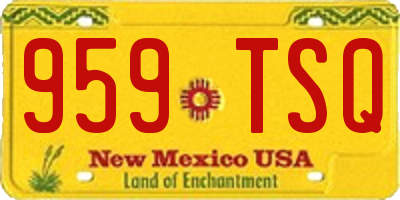 NM license plate 959TSQ
