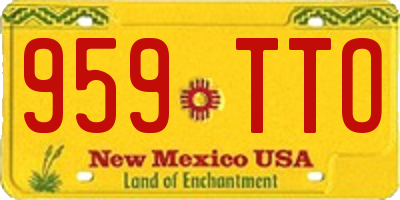 NM license plate 959TTO