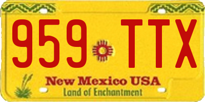 NM license plate 959TTX