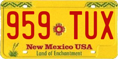 NM license plate 959TUX