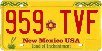 NM license plate 959TVF