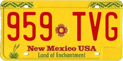 NM license plate 959TVG