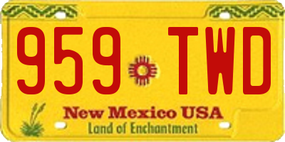 NM license plate 959TWD